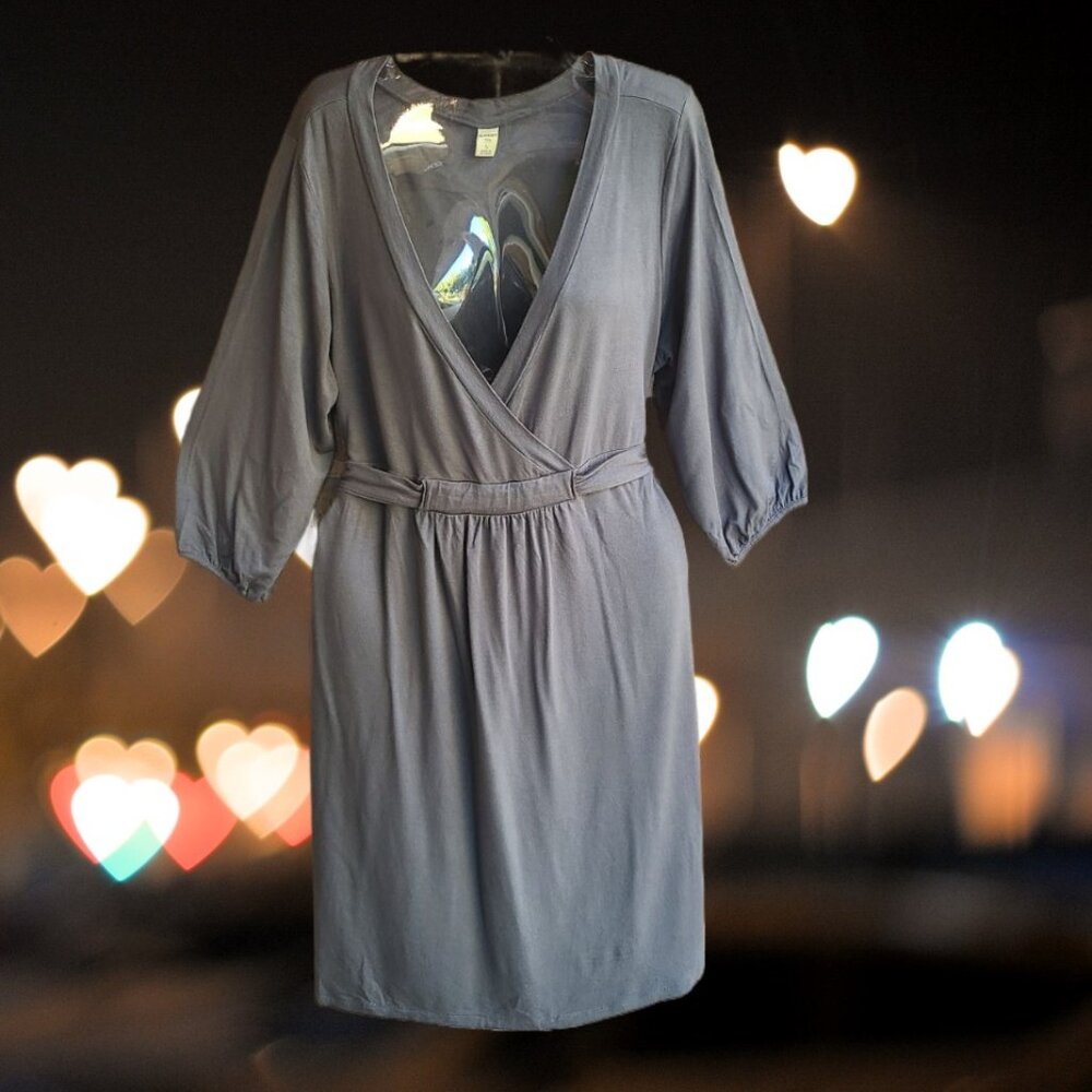 Old Navy Women's Knee Length Stretch Jersey Dress 3/4 Sleeves Gray Size L